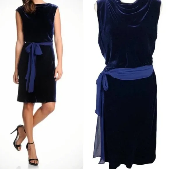 bcbg blue velvet dress Ruffle Velvet Gown Black / 14
